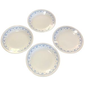 Vintage Morning Glory Pattern Set of (4) Corelle 6 3/4 Bread Plates lot #4
